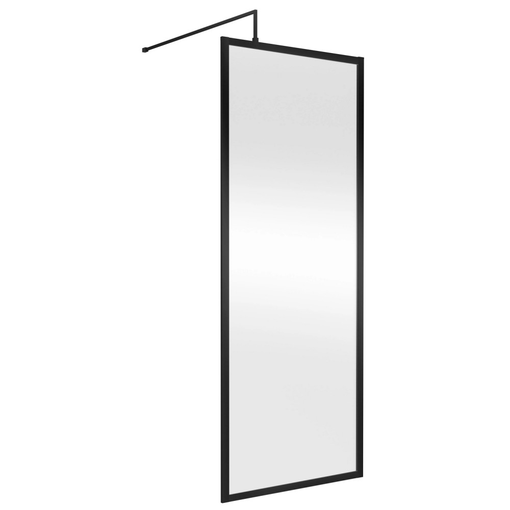 Nuie Black 800 x 1950mm Full Outer Frame Wetroom Screen
