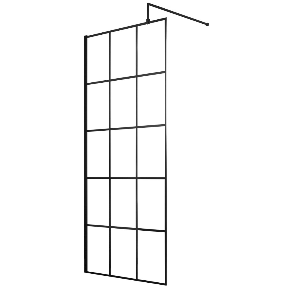 Nuie Black 800mm Framed 8mm Wetroom Screen