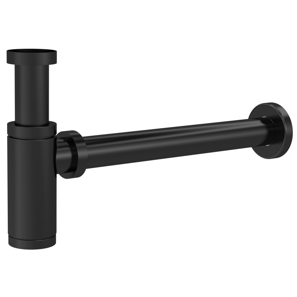 Nuie Black Round Basin Bottle Trap with 300mm Extension Tube