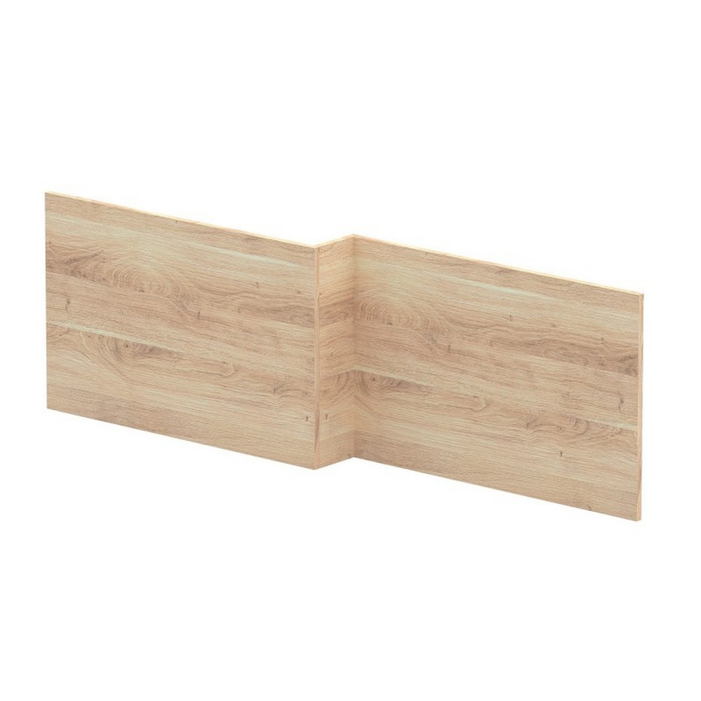 Nuie Bleached Oak 1700mm L Shaped Shower Bath Front Panel