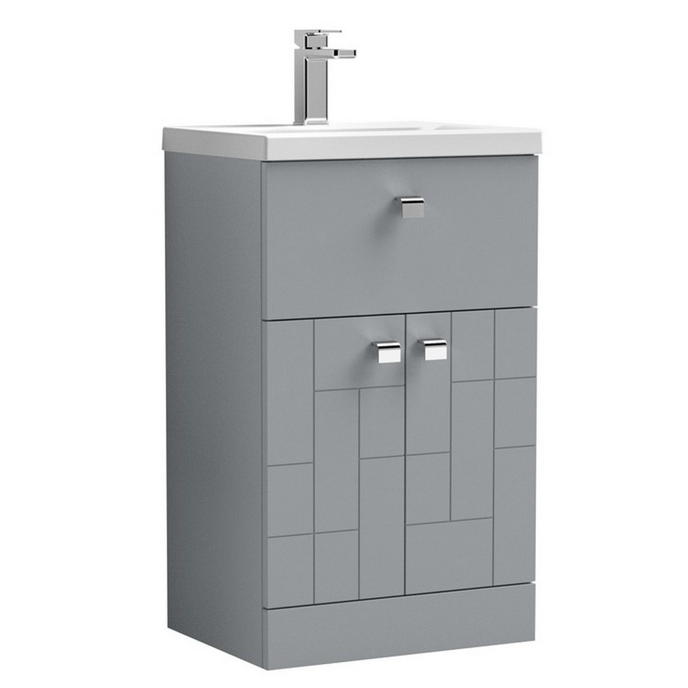Nuie Blocks 500mm Grey Floor Standing Unit with One Drawer (1)
