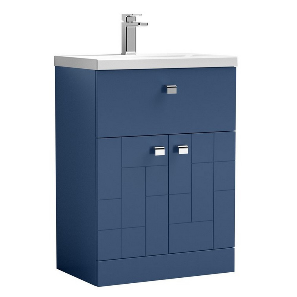 Nuie Blocks 600mm Blue Floor Standing Unit with One Drawer (1)