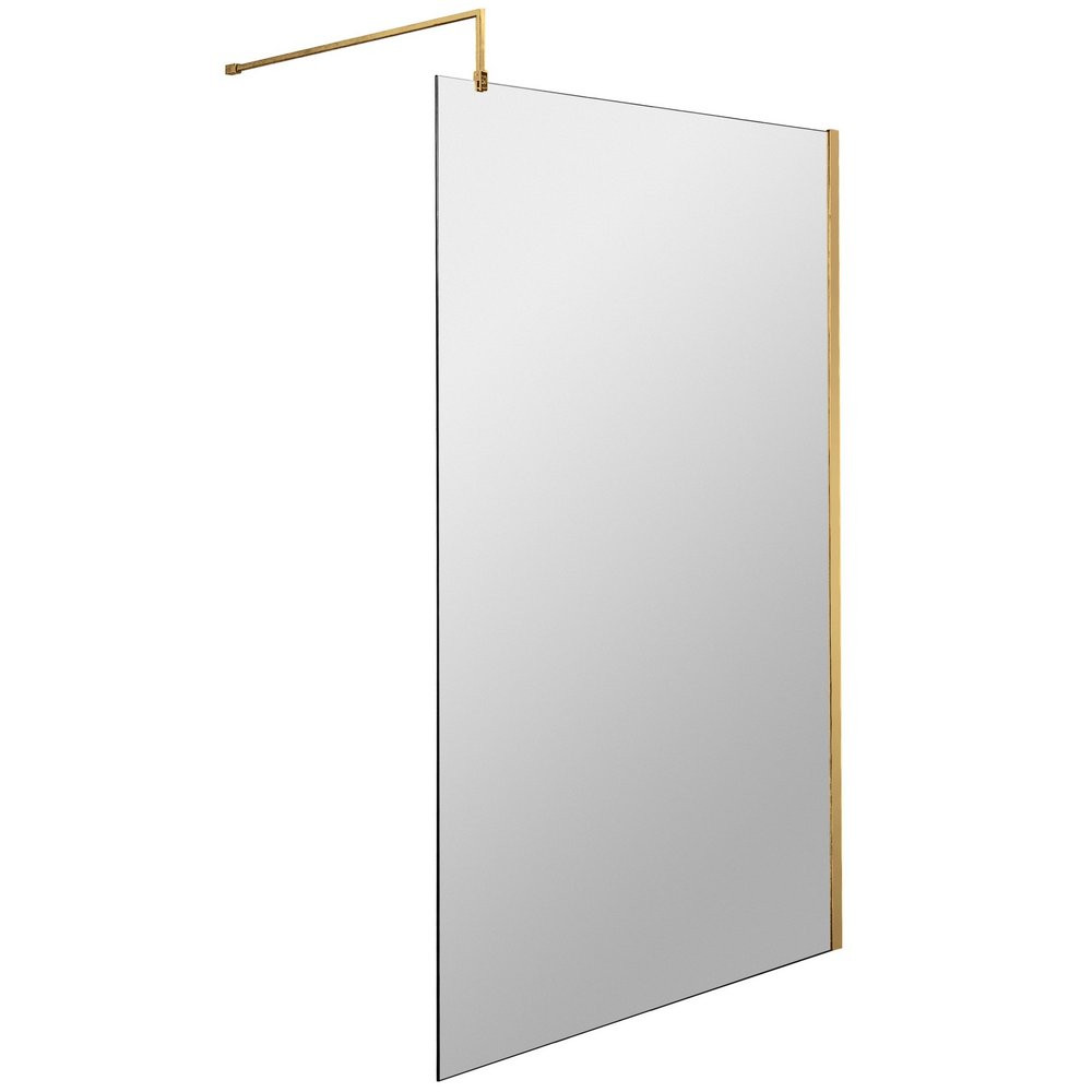Nuie Brushed Brass 1000mm Wetroom Screen