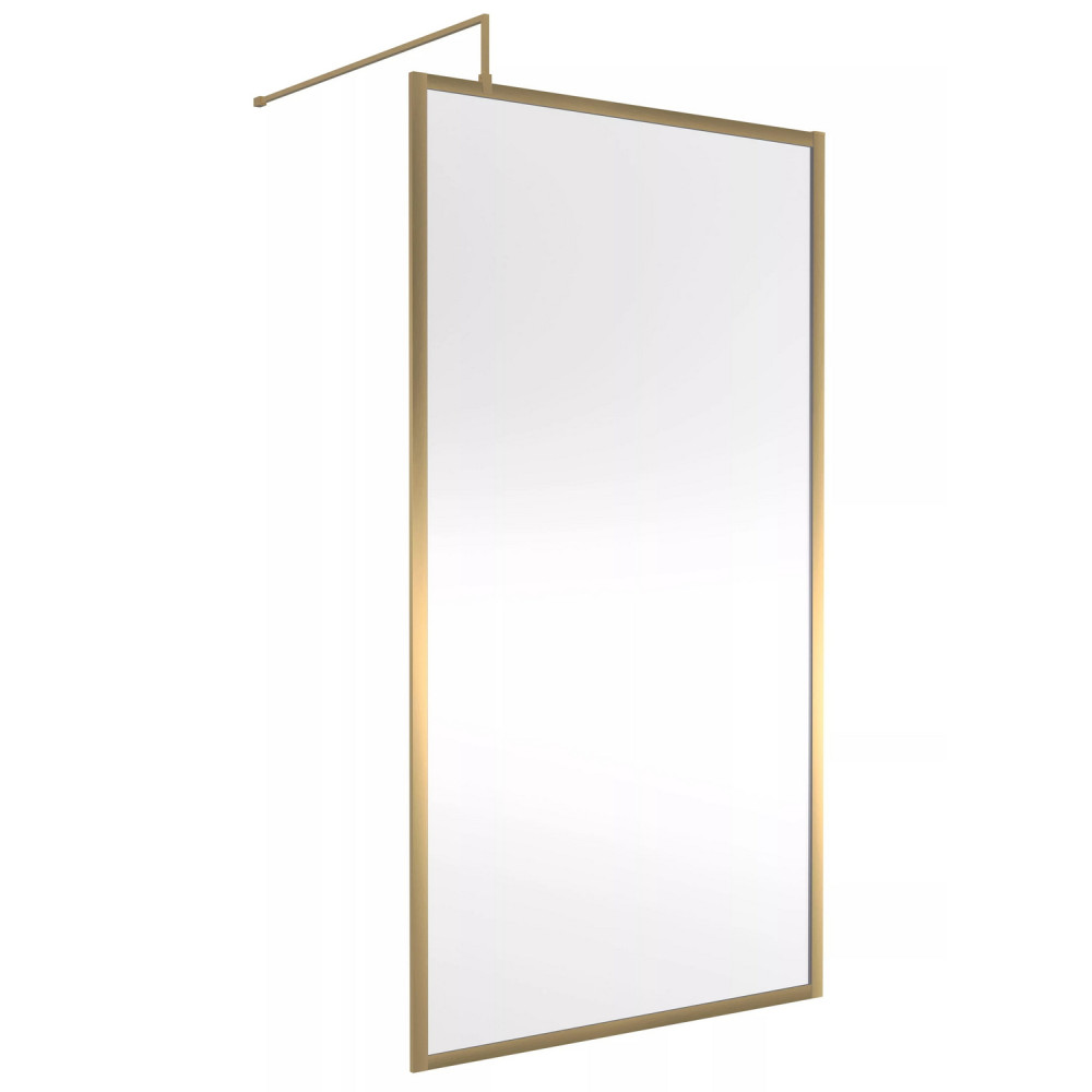 Nuie Brushed Brass 1100 x 1950mm Full Outer Frame Wetroom Screen