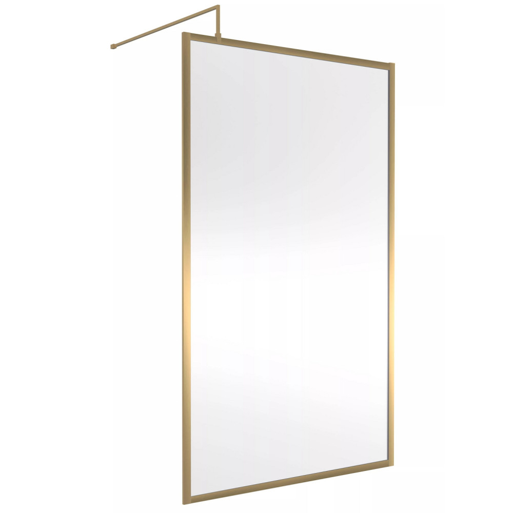 Nuie Brushed Brass 1200 x 1950mm Full Outer Frame Wetroom Screen
