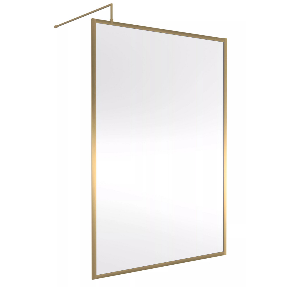 Nuie Brushed Brass 1400 x 1950mm Full Outer Frame Wetroom Screen