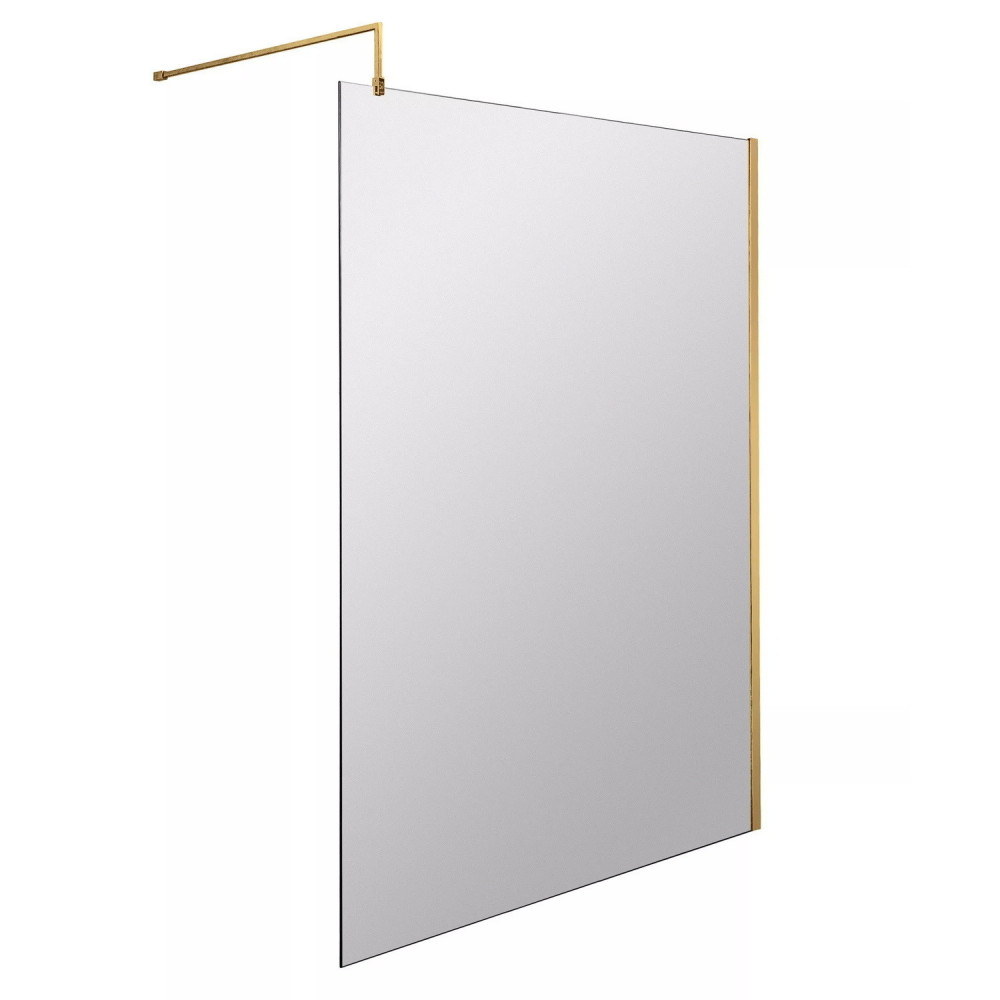 Nuie Brushed Brass 1400 x 1950mm Wetroom Screen