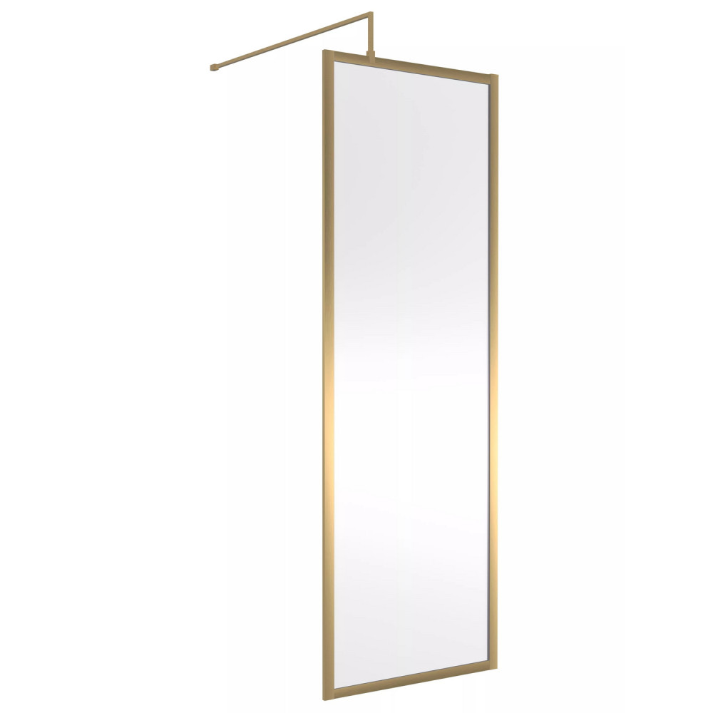 Nuie Brushed Brass 760 x 1950mm Full Outer Frame Wetroom Screen