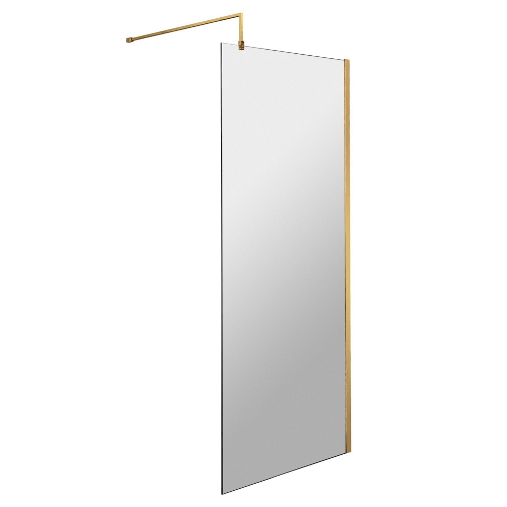 Nuie Brushed Brass 760 x 1950mm Wetroom Screen