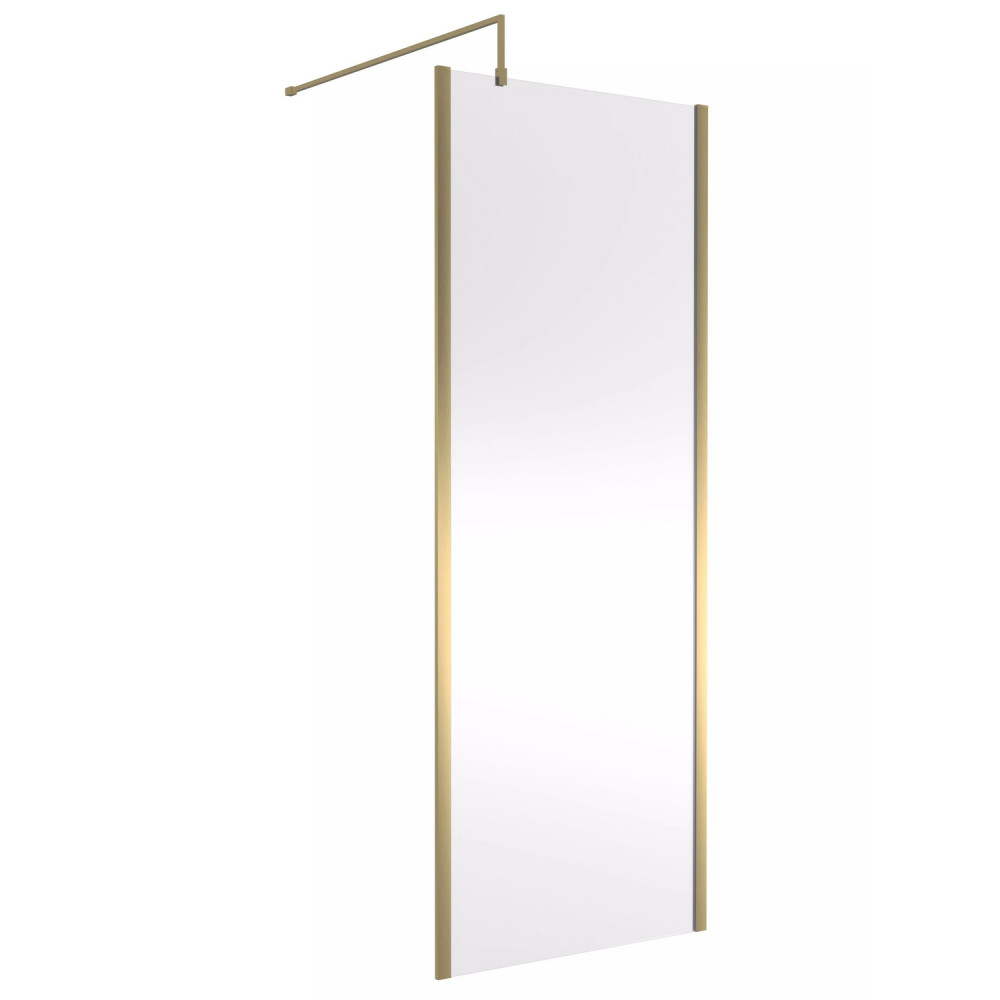 Nuie Brushed Brass 800 x 1950mm Outer Frame Wetroom Screen