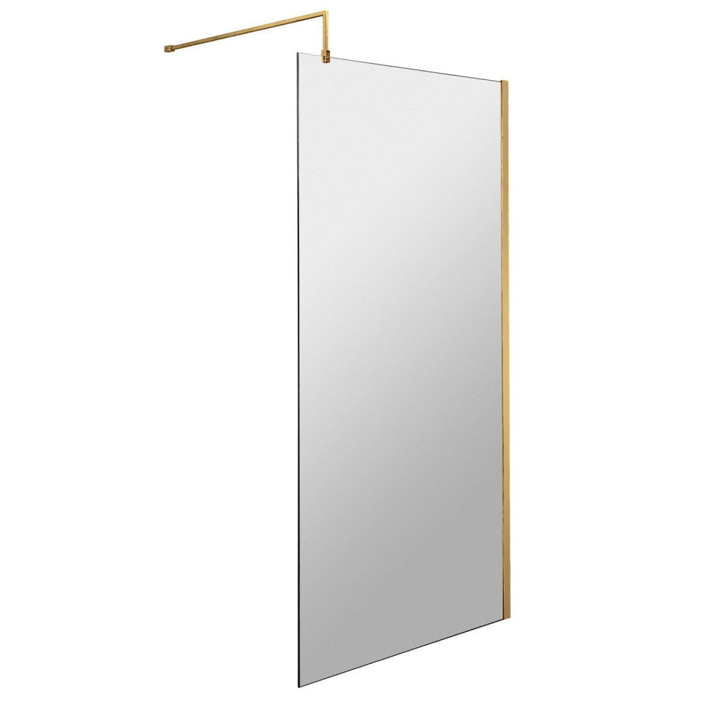 Nuie Brushed Brass 800 x 1950mm Wetroom Screen