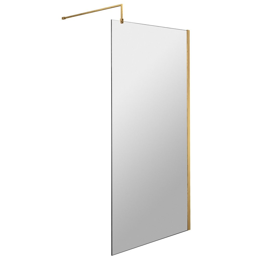 Nuie Brushed Brass 800mm Wetroom Screen