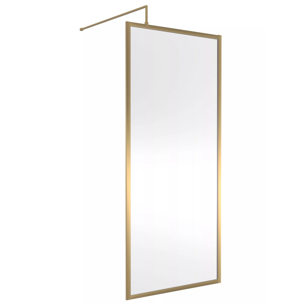 Nuie Brushed Brass 900 x 1950mm Full Outer Frame Wetroom Screen
