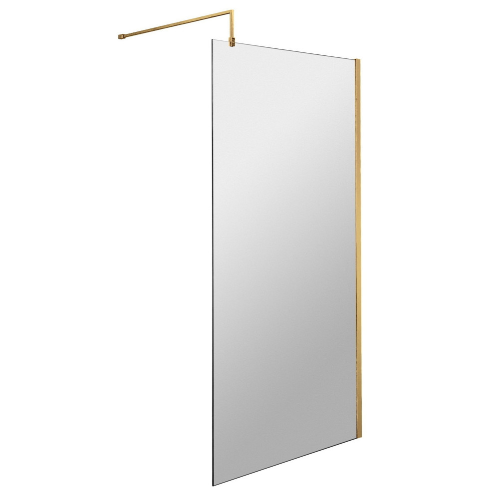 Nuie Brushed Brass 900 x 1950mm Wetroom Screen