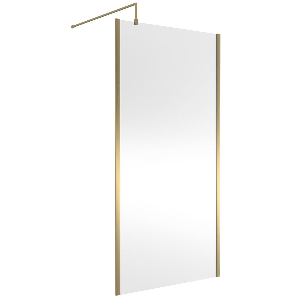 Nuie Brushed Brass Outer Frame 1000mm Wetroom Screen