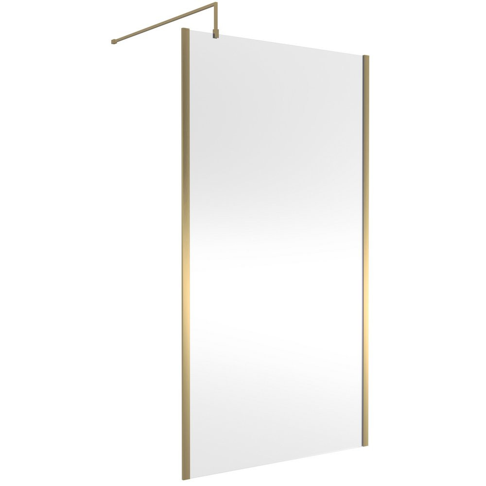 Nuie Brushed Brass Outer Frame 1100mm Wetroom Screen