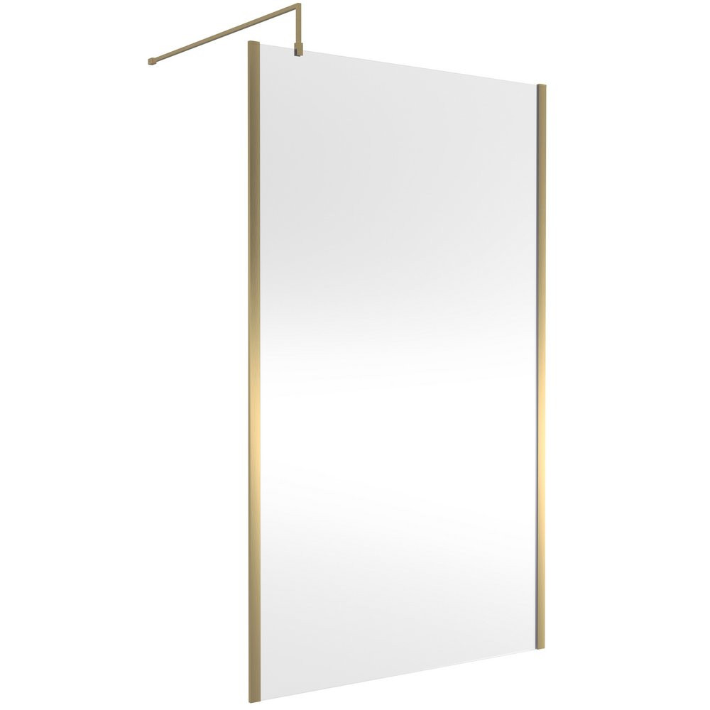 Nuie Brushed Brass Outer Frame 1200mm Wetroom Screen