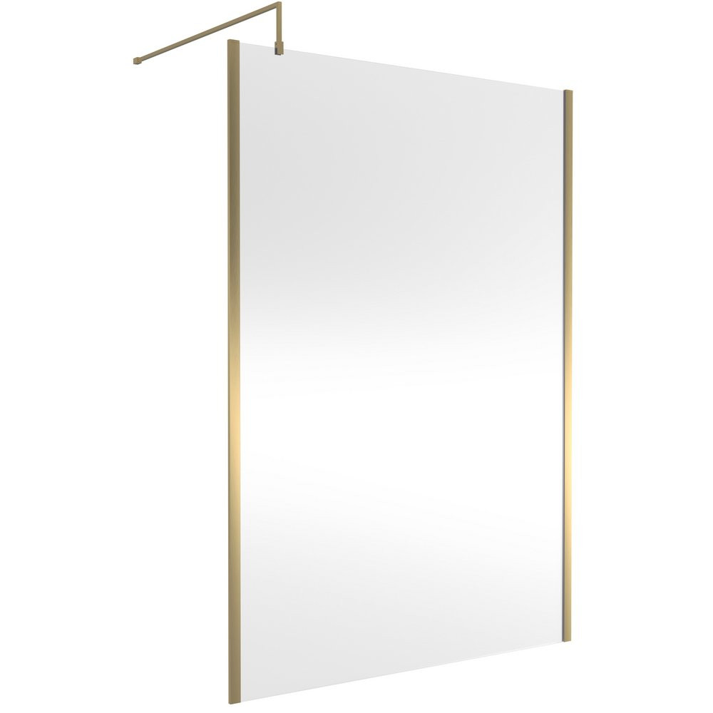 Nuie Brushed Brass Outer Frame 1400mm Wetroom Screen