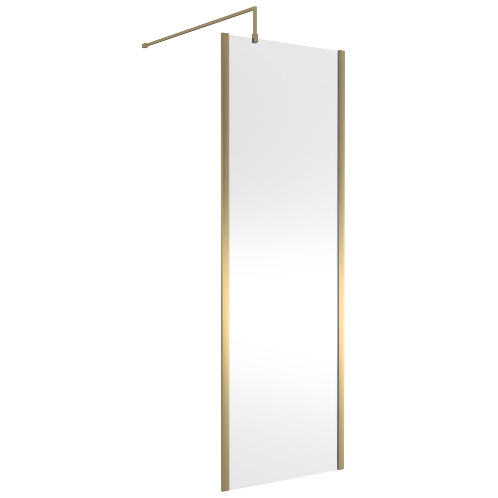 Nuie Brushed Brass Outer Frame 700mm Wetroom Screen