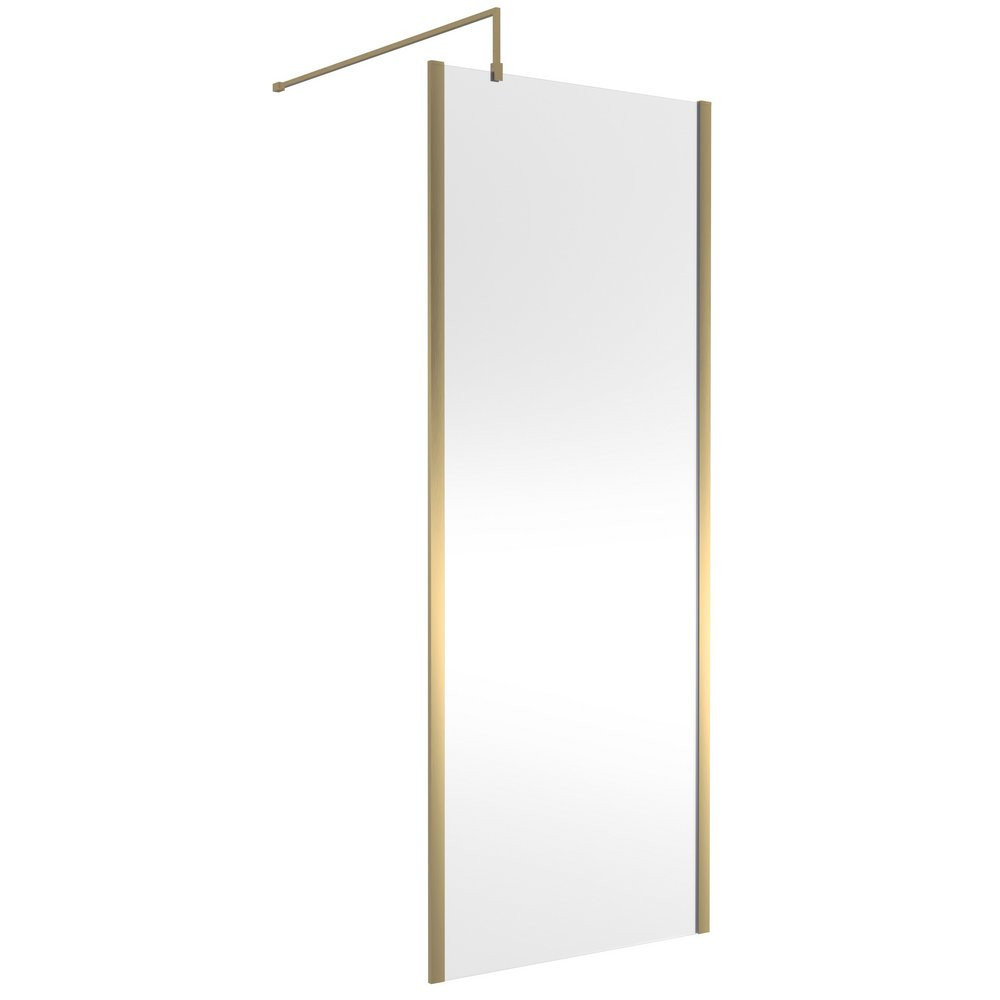 Nuie Brushed Brass Outer Frame 800mm Wetroom Screen