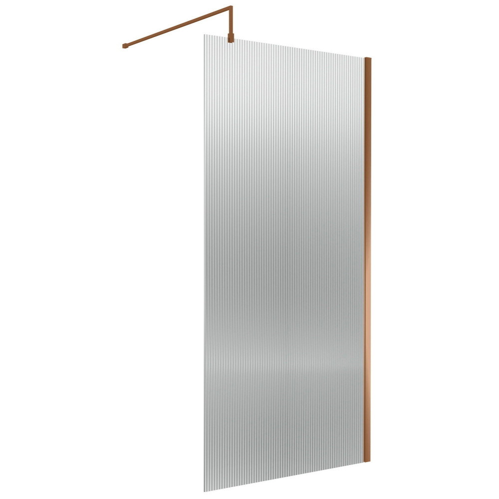 Nuie Brushed Bronze 1000mm Fluted Wetroom Screen