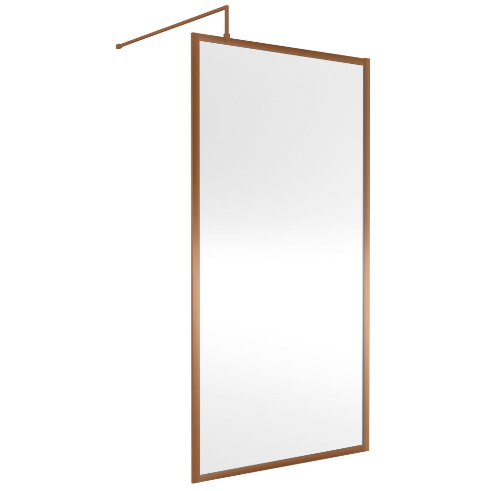 Nuie Brushed Bronze 1000mm Full Outer Frame Wetroom Screen