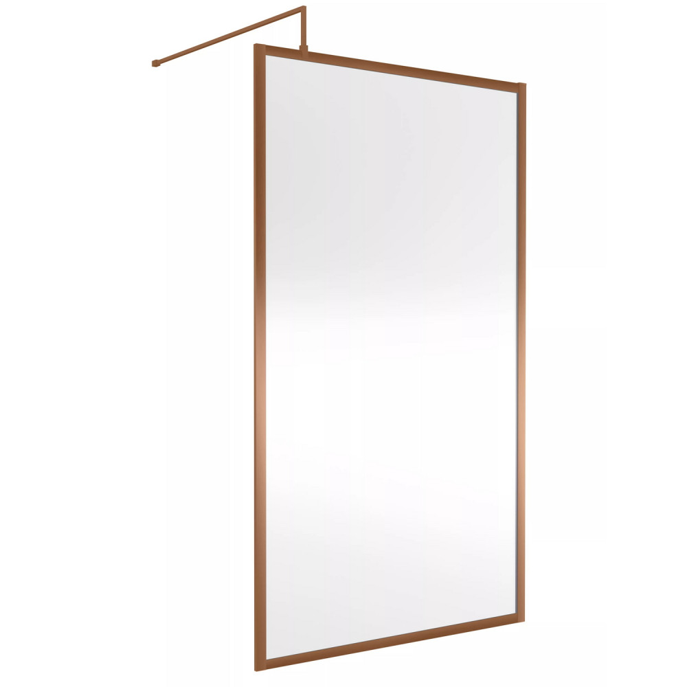 Nuie Brushed Bronze 1100mm Full Outer Frame Wetroom Screen