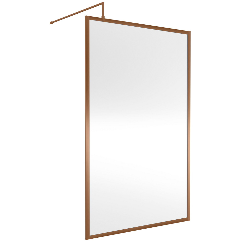Nuie Brushed Bronze 1200mm Full Outer Frame Wetroom Screen