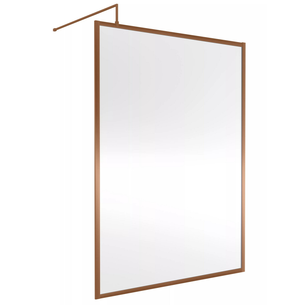 Nuie Brushed Bronze 1400mm Full Outer Frame Wetroom Screen
