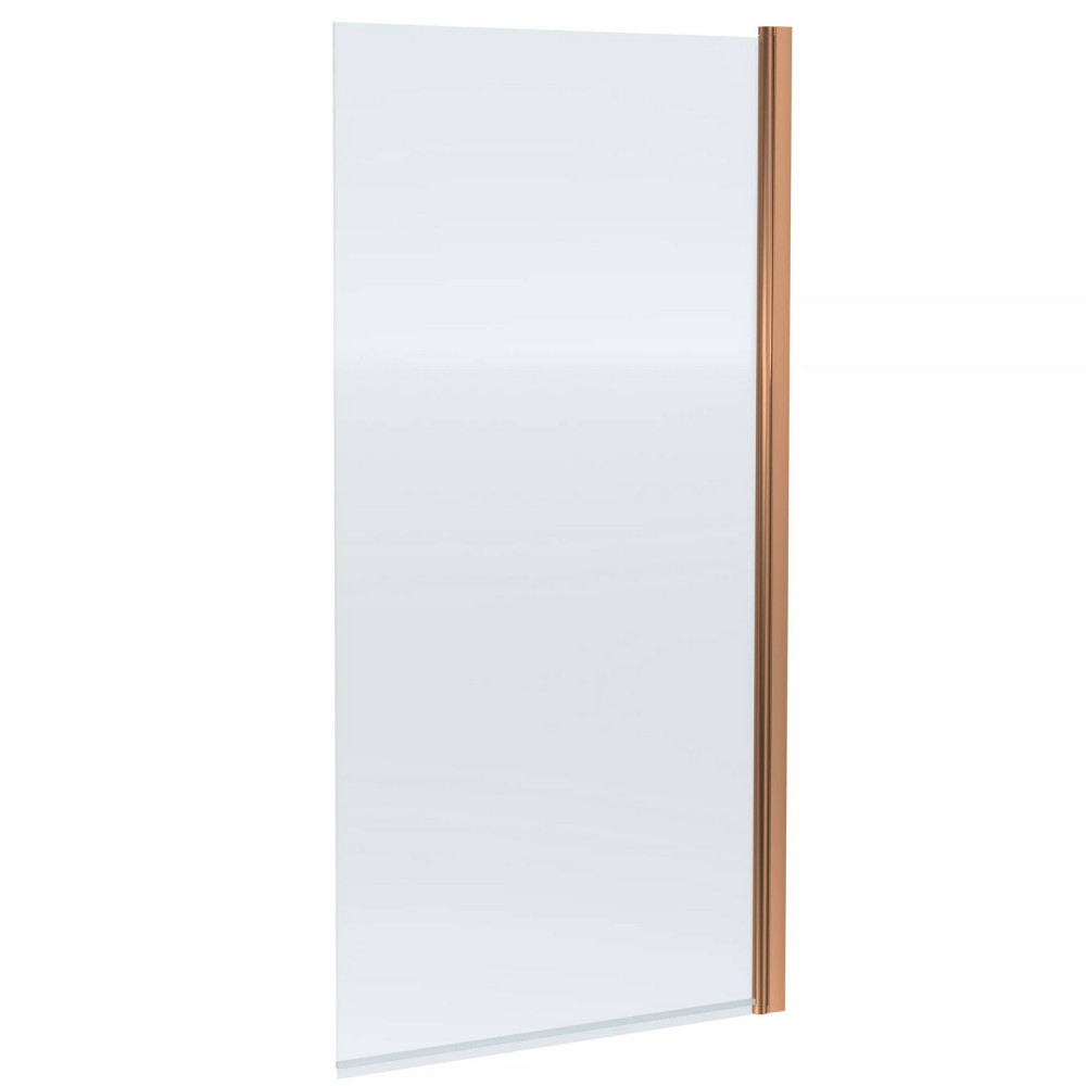 Nuie Brushed Bronze 6mm Square Hinged Bath Screen