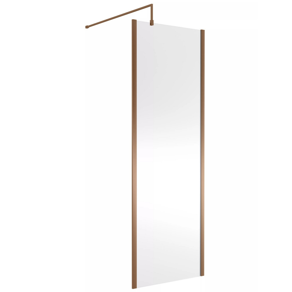 Nuie Brushed Bronze 700mm Outer Frame Wetroom Screen
