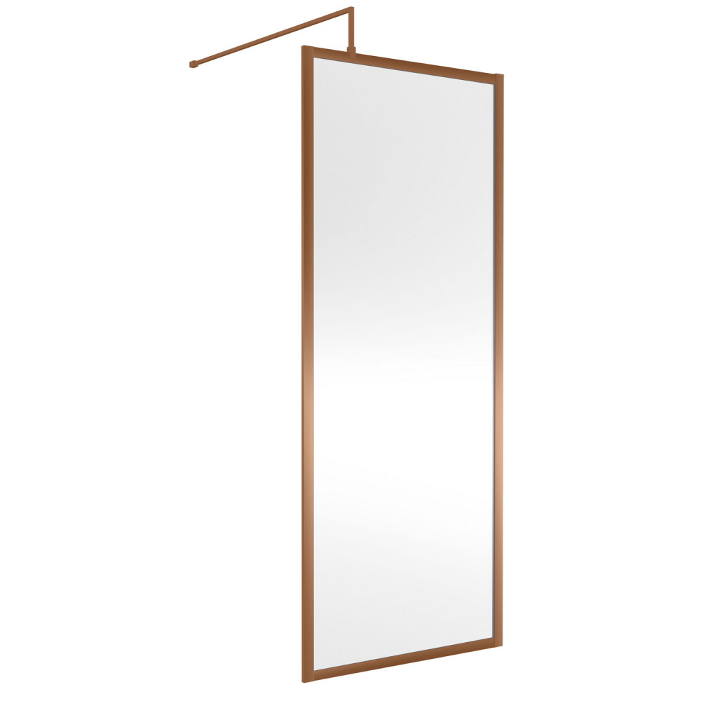 Nuie Brushed Bronze 760mm Full Outer Frame Wetroom Screen