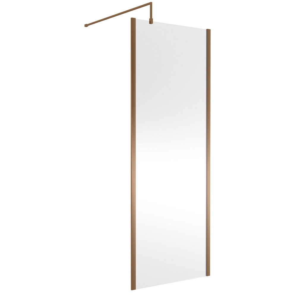 Nuie Brushed Bronze 760mm Outer Frame Wetroom Screen