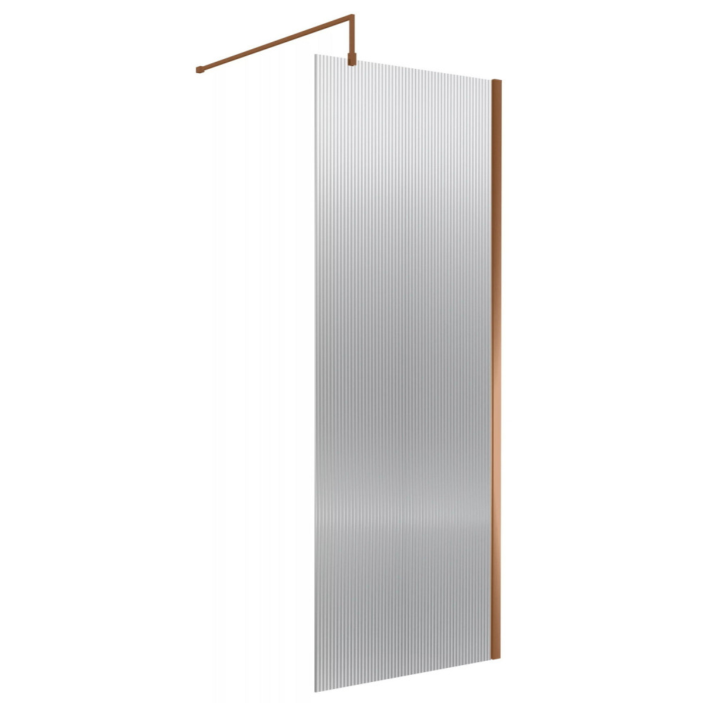 Nuie Brushed Bronze 800mm Fluted Wetroom Screen