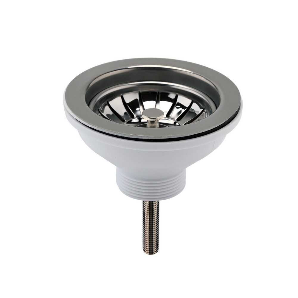 Nuie Brushed Gun Metal Strainer Kitchen Sink Waste with Pull Out Basket