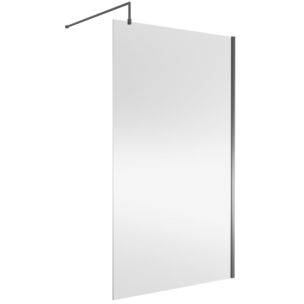 Nuie Brushed Pewter 1200mm Wetroom Screen