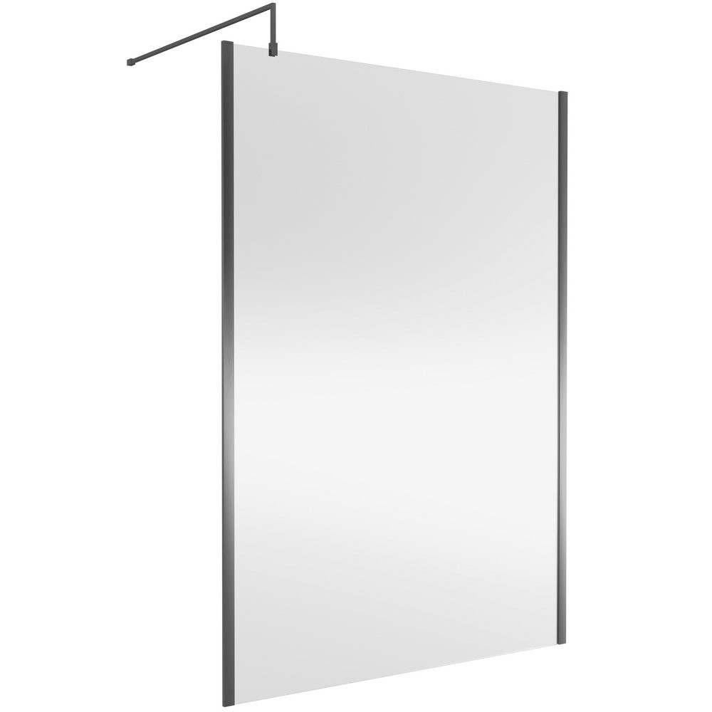 Nuie Brushed Pewter 1400mm Outer Frame Wetroom Screen