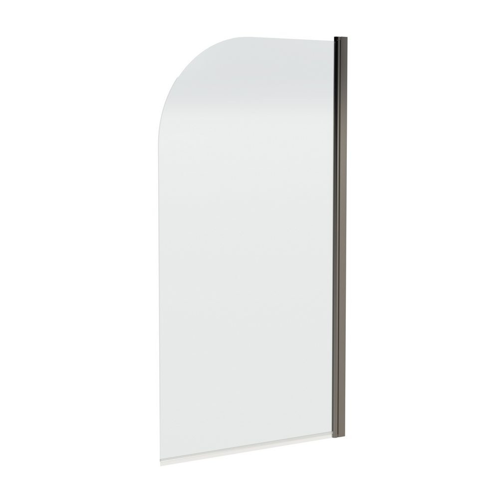 Nuie Brushed Pewter 6mm Round Hinged Bath Screen