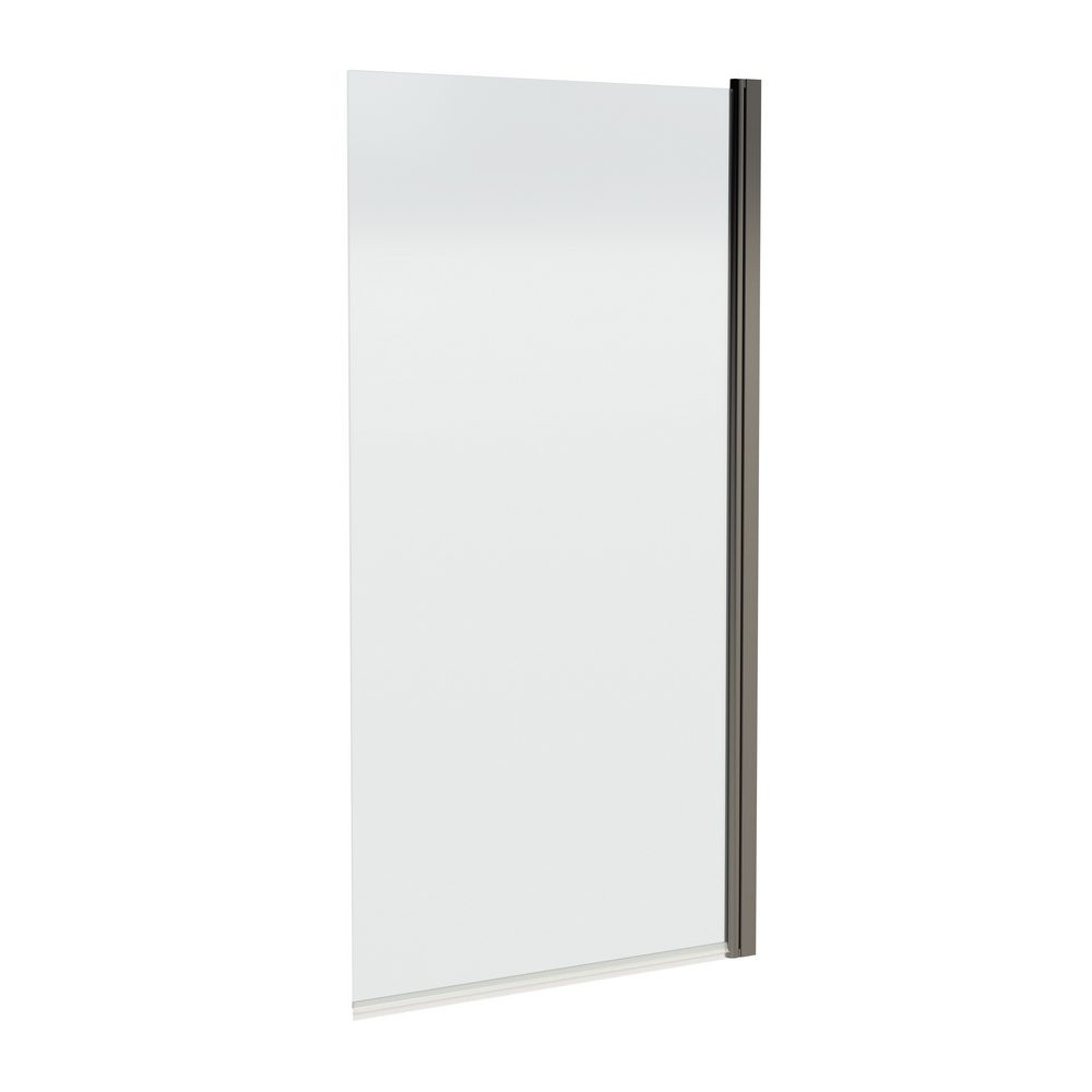 Nuie Brushed Pewter 6mm Square Hinged Bath Screen
