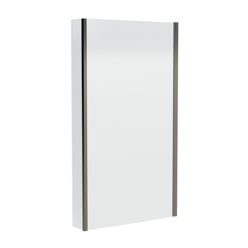 Nuie Brushed Pewter L Shape Fixed Bath Screen with Fixed Return