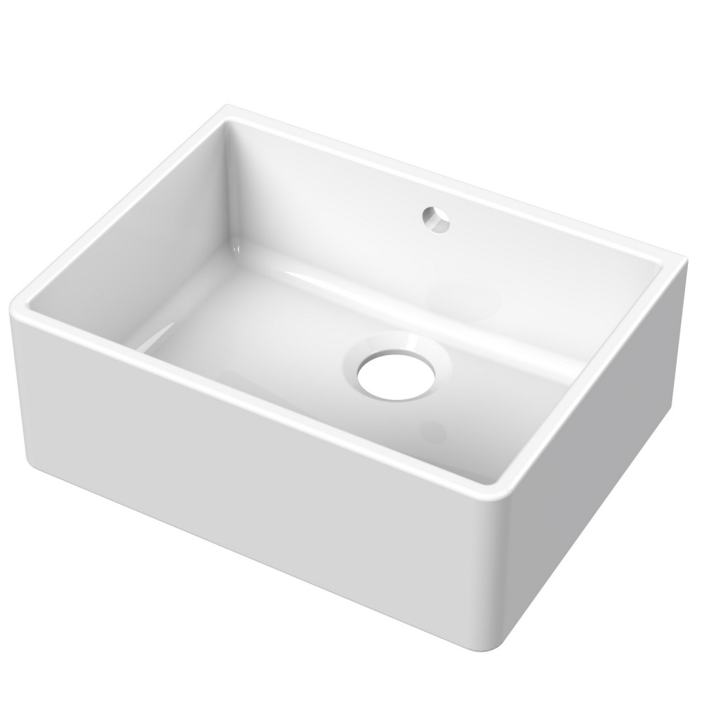 Nuie Butler 595 x 450mm Fireclay Square Back Kitchen Sink