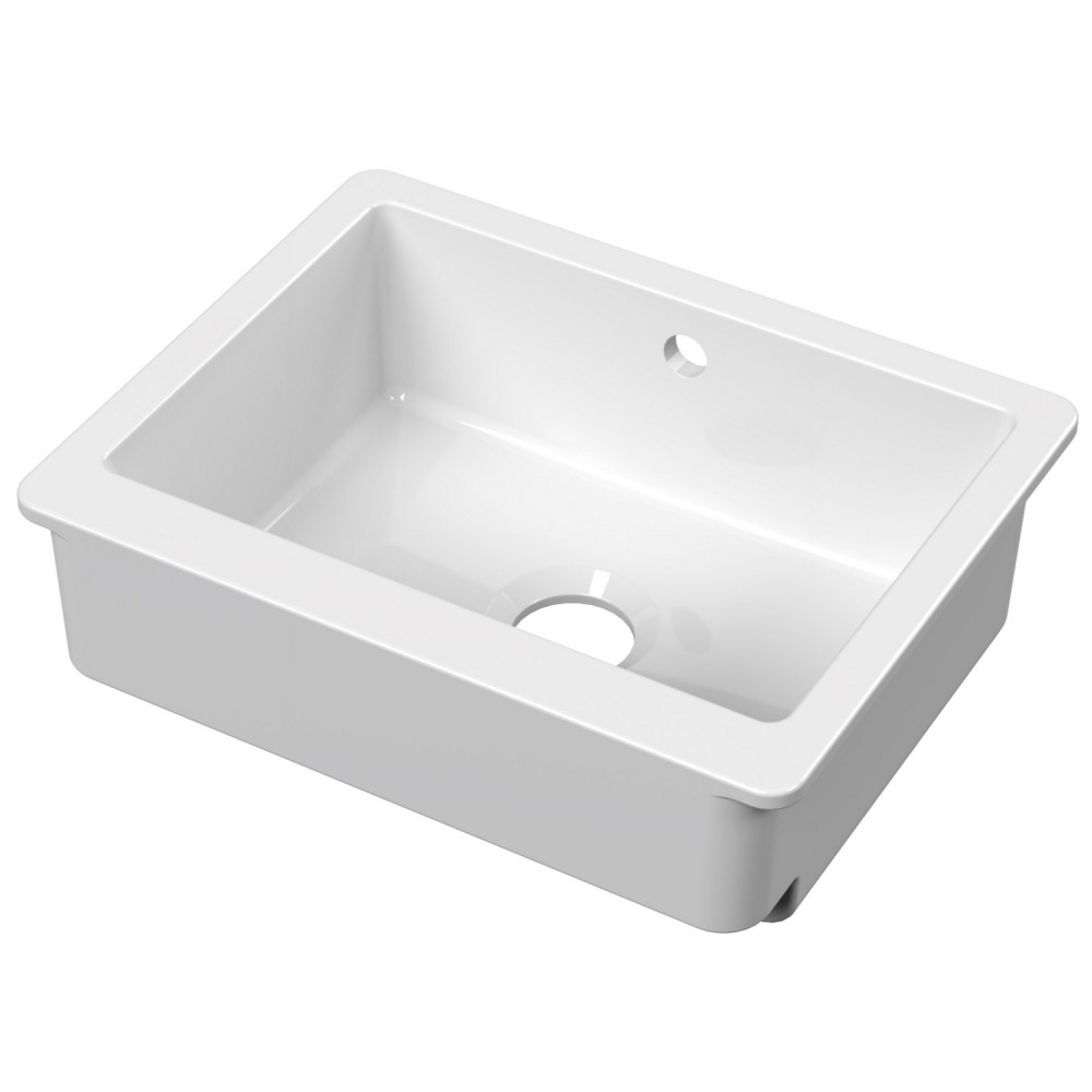 Nuie Butler 595 x 460mm Fireclay Overmount Kitchen Sink