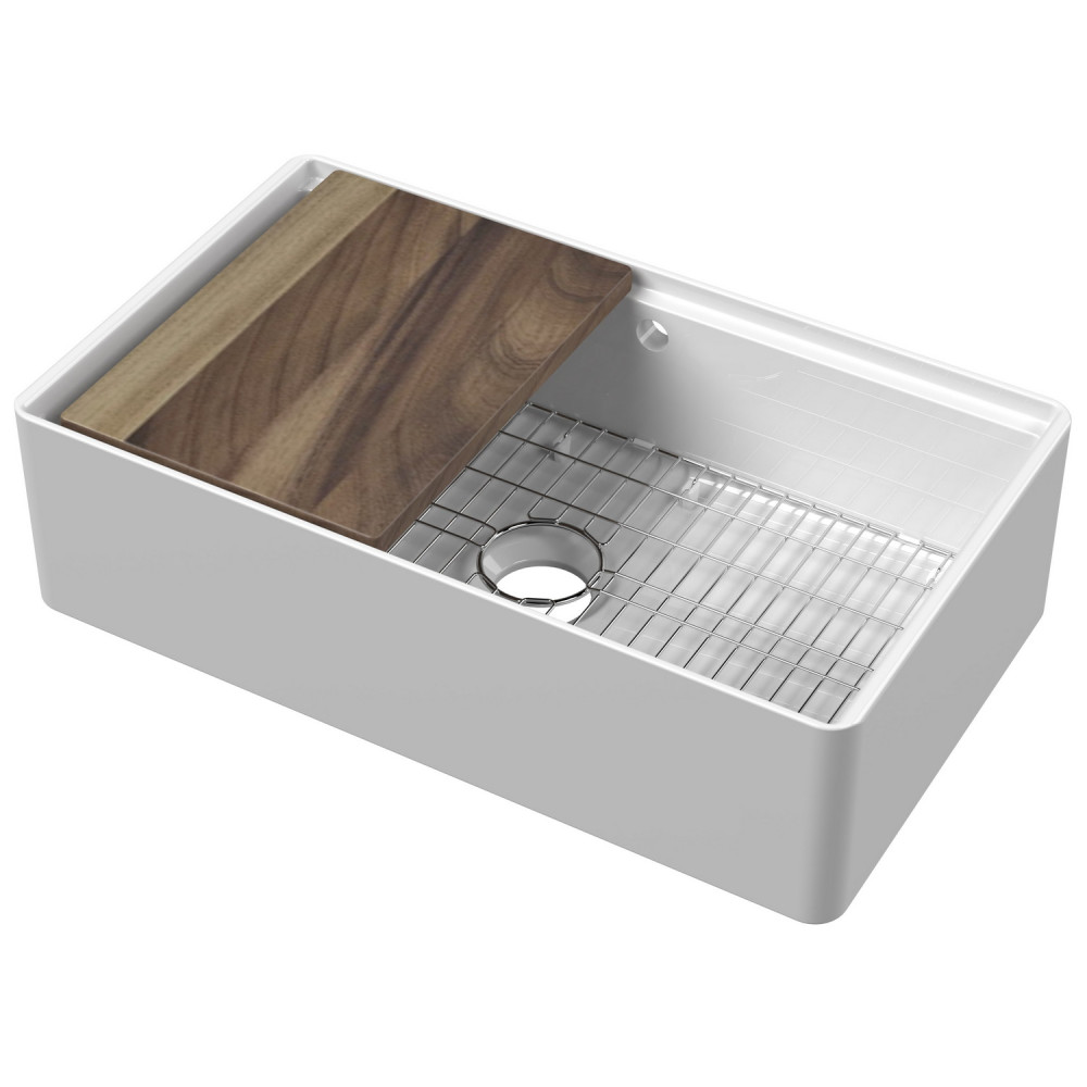 Nuie Butler 795 x 460mm Single Bowl Kitchen Sink with Chopping Board