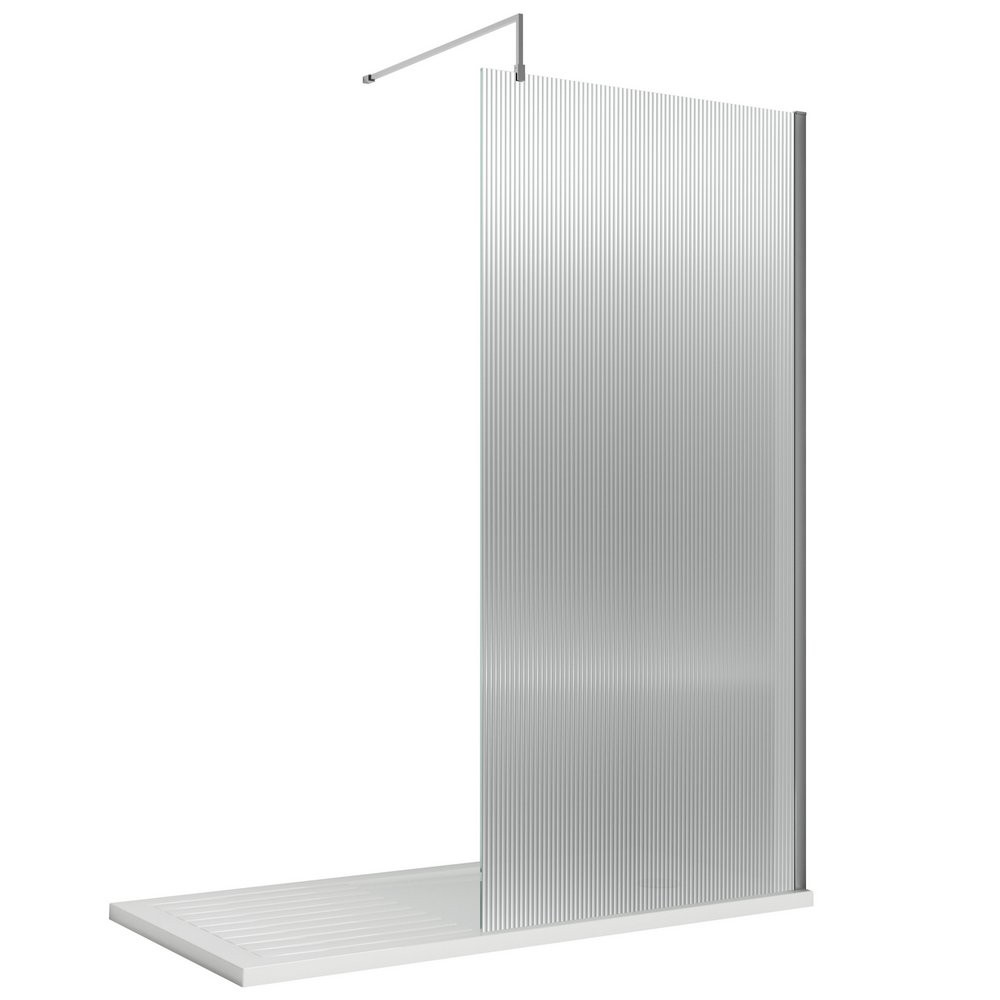 Nuie Chrome 1000mm Fluted Wetroom Screen