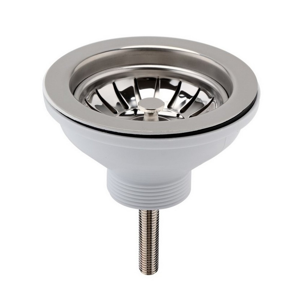 Nuie Chrome Strainer Kitchen Sink Waste with Pull Out Basket
