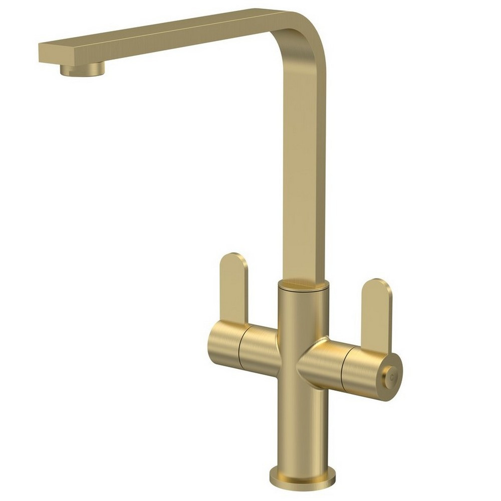 Nuie Churni Mono Dual Lever Kitchen Tap in Brushed Brass (1)