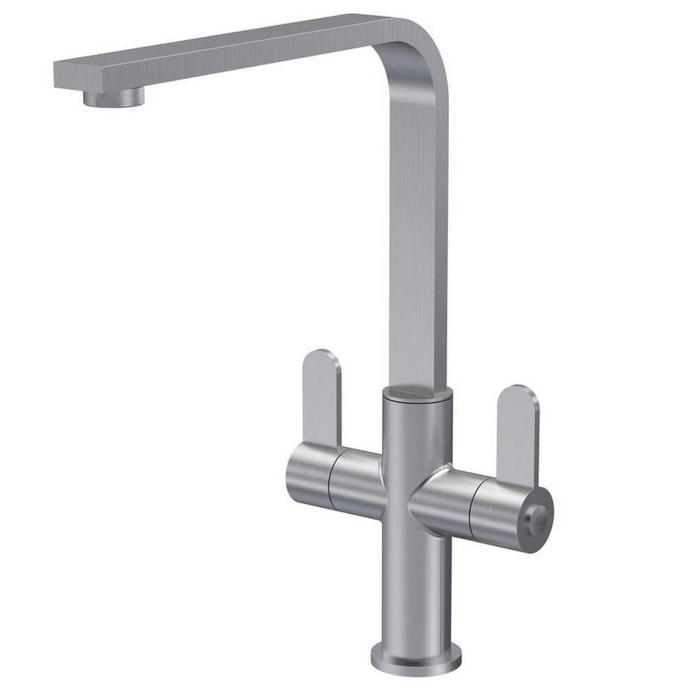 Nuie Churni Mono Dual Lever Kitchen Tap in Brushed Nickel (1)