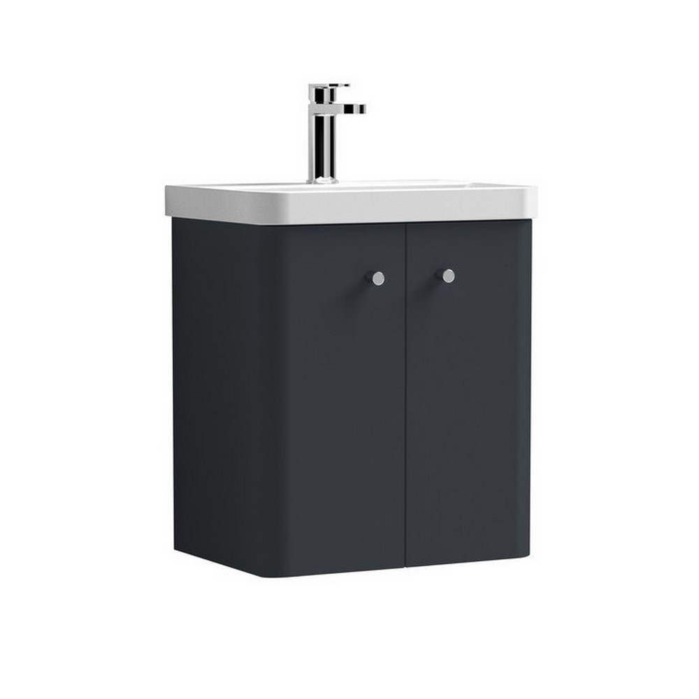 Nuie Core 500mm Satin Anthracite Wall Hung Unit With Basin (1)