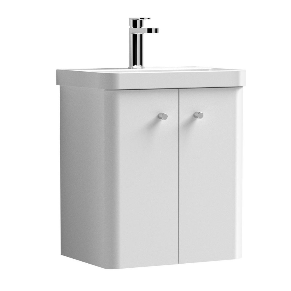 Nuie Core 500mm White Gloss Wall Hung Unit With Basin