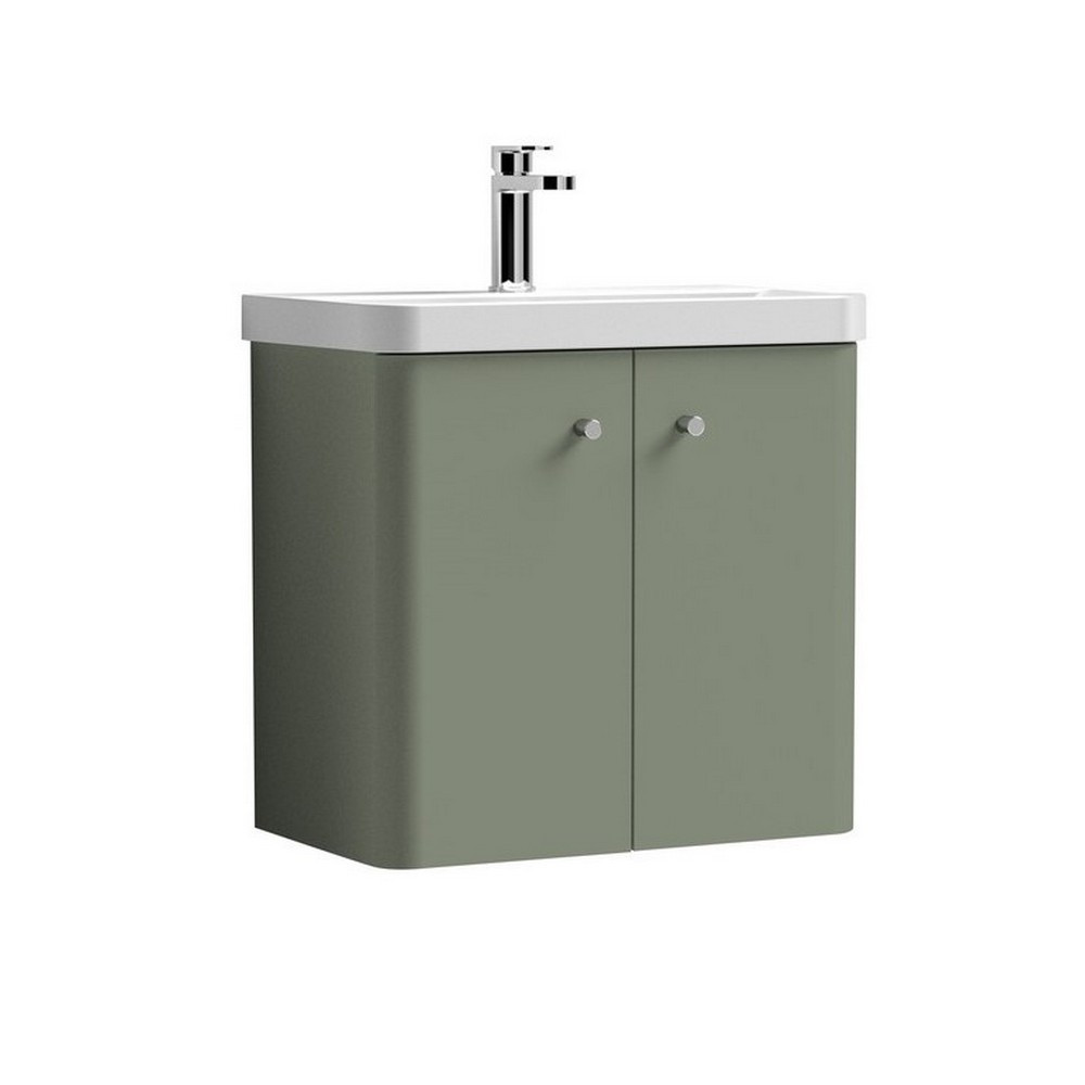 Nuie Core 600mm Satin Green Wall Hung Unit With Basin (1)